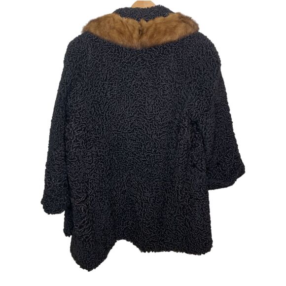 Vintage Persian lamb fur swing coat mink collar Pauline's Fashions Buffalo - Picture 2 of 8